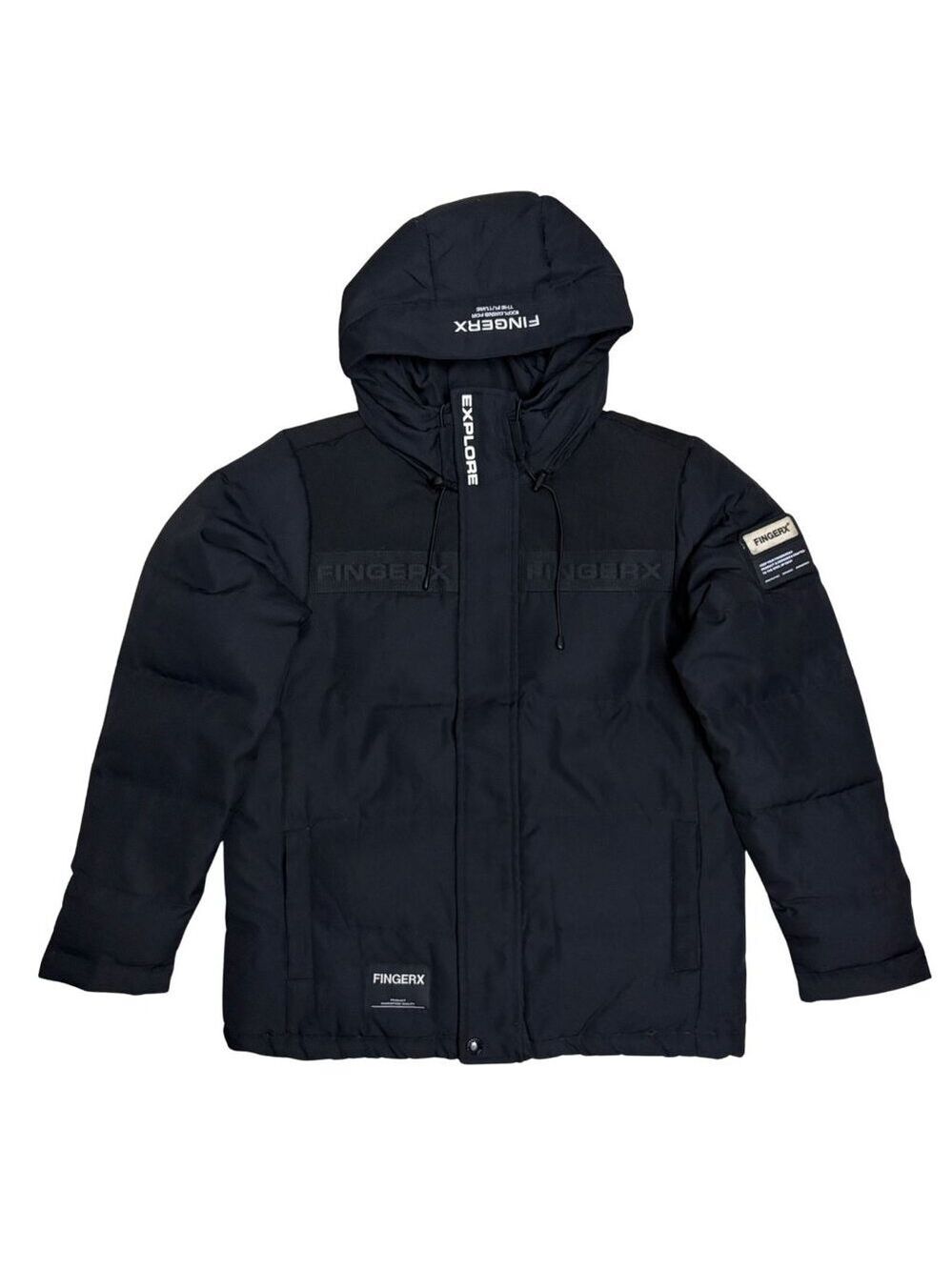 FINGERCROXX Down Fill Winter Designer Puffer Parka Jacket Coat Mens Small